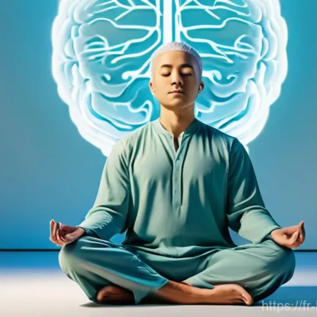 불교와 현대 과학 - **Prompt:** A serene, diverse individual, appearing calm and focused, meditating in a brightly lit, ...