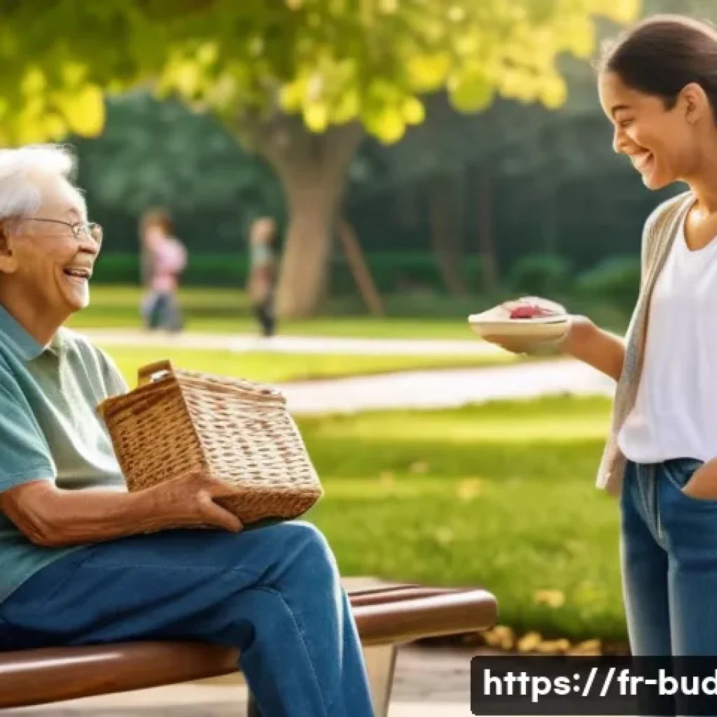 불교에서의 미래 비전 - **Prompt: "The Ripple Effect of Kindness"**
A vibrant, cinematic scene depicting a diverse group...
